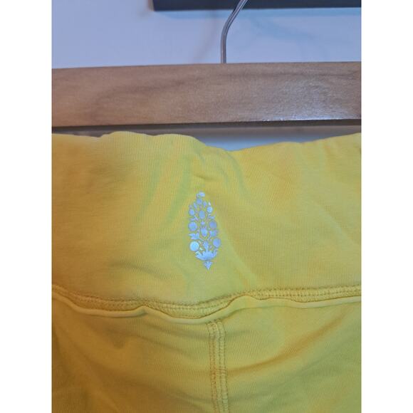 Free People Yellow High Waist Legging Flare Ankle Sz M - Picture 4 of 6
